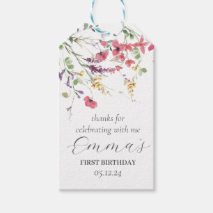 Étiquettes-cadeau Fleur sauvage préférence tags, fleur sauvage moder