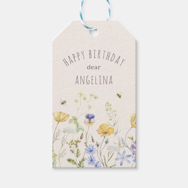Étiquettes-cadeau Fleur sauvage, Summer Bliss (Devant)