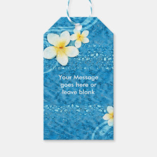 Étiquettes-cadeau Fleur Tropical Plumeria Bleu Summer Party Favorise