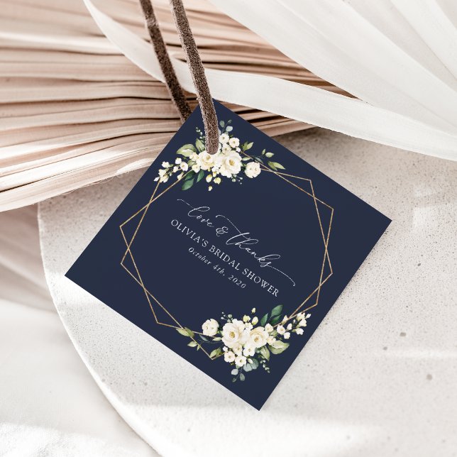 Étiquettes Cadeau Fleurs blanches, Fleurs de crème, Boho, Fête des m (Créateur téléchargé)