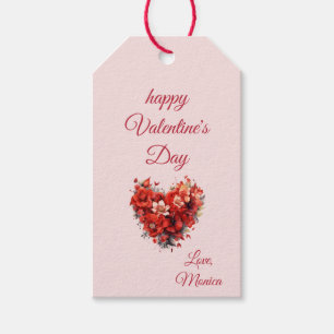 Étiquettes-cadeau Fleurs d'affection   Custom Valentine's Day