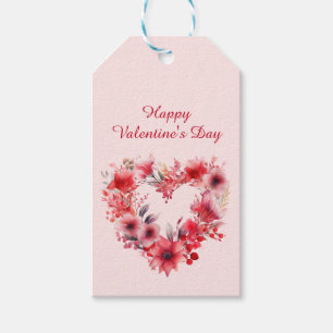 Étiquettes-cadeau Fleurs d'amour   Nom personnalisé   Saint Valentin