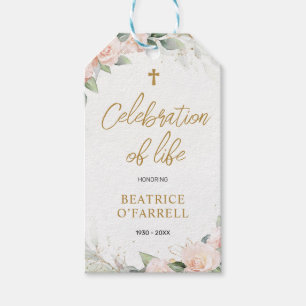 Étiquettes-cadeau Fleurs d'aquarelle rose douce Fête de la vie