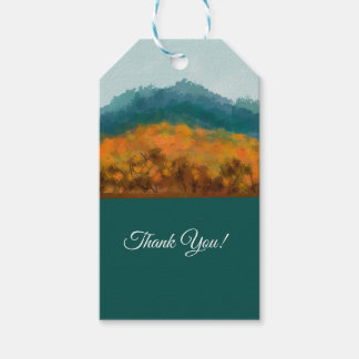 Étiquettes-cadeau *Fleurs d'automne rustiques sur fond de couleur cr