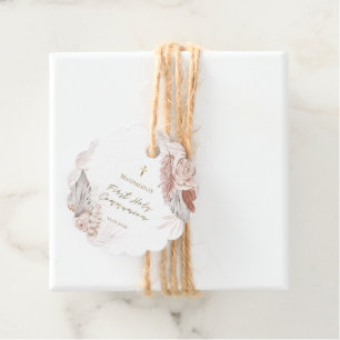 Étiquettes Cadeau Fleurs de boho de la première communion