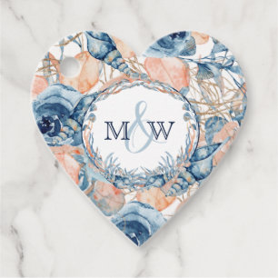 Étiquettes Cadeau Fleurs de coquillages marins Mariages nautiques