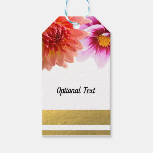 Étiquettes-cadeau Fleurs de Dahlia d'été corail et rose Floral maria