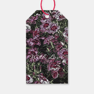 ÉTIQUETTES-CADEAU FLEURS DE DIANTHUS
