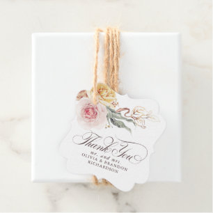 Étiquettes Cadeau Fleurs de Jardin colorées Élégant Merci