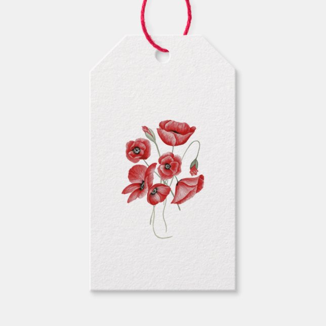 Étiquettes-cadeau Fleurs de pavot (Devant)