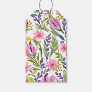 Étiquettes-cadeau Fleurs de printemps Aquarelle florale pastel jol