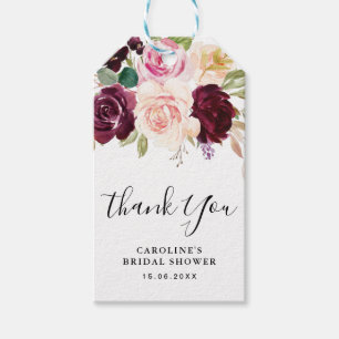 Étiquettes-cadeau fleurs de prune violette marque cadeau douche