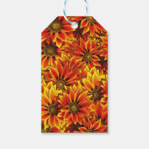 Étiquettes-cadeau Fleurs de soleil orange