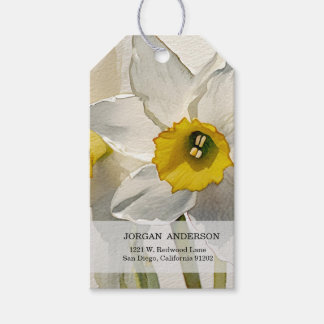 Étiquettes-cadeau Fleurs d'Iris Aquarelle Modernes