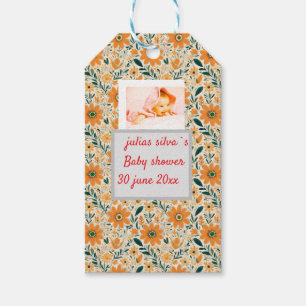 Étiquettes-cadeau fleurs d'orange boho baby shower papier Napkin