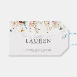 Étiquettes-cadeau Fleurs Élégantes de Jardin Baby Shower sans Emball