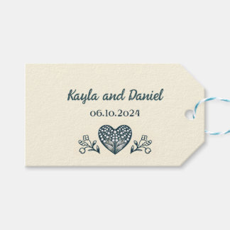 Étiquettes-cadeau Fleurs éternelles, Mariage personnalisé