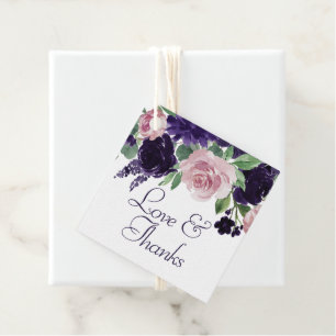 Étiquettes Cadeau Fleurs luxuriantes Purple and Pink Love and Than