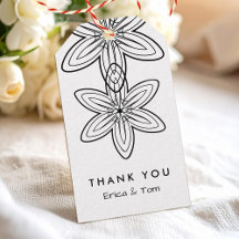 Fleurs noires et blanches rétro minimalistes