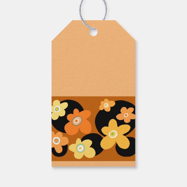 Étiquettes-cadeau fleurs orange (Dos)