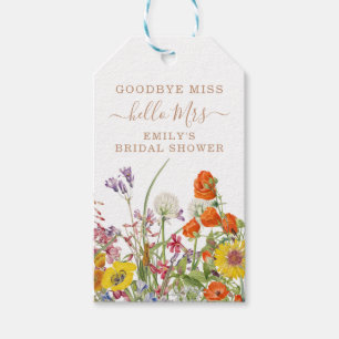 Étiquettes-cadeau Fleurs sauvages colorées Pays Floral Adieu Miss