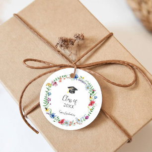 Étiquettes Cadeau Fleurs Sauvages Diplômé