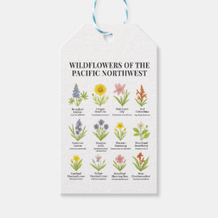 Étiquettes-cadeau Fleurs sauvages du Nord-Ouest du Pacifique - Aquar