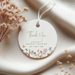 Étiquettes Cadeau Fleurs sauvages rustiques Cercle de remerciement p