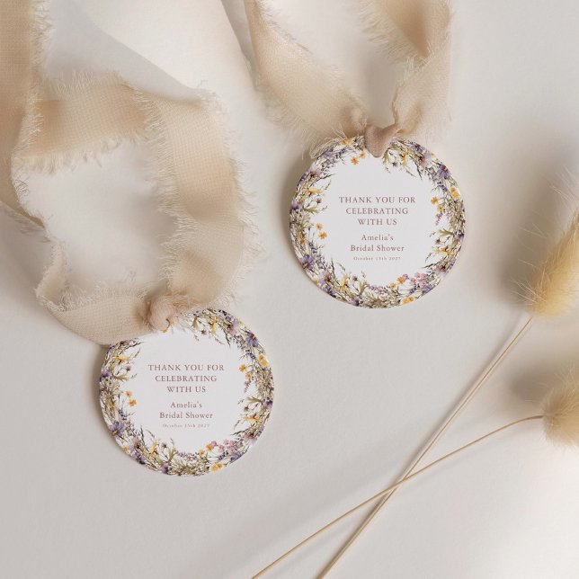 Étiquettes Cadeau Fleurs sauvages violettes Remerciement personnalis (Créateur téléchargé)