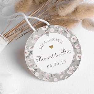 Étiquettes Cadeau Fleurs Vintage pour un Mariage en Harmonie avec le