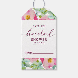 Étiquettes-cadeau Flexibilité Chic Blush Floral Bridal Affichage Dou