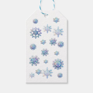 Étiquettes-cadeau Flocon de neige brillant