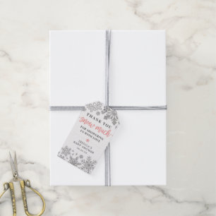 Étiquettes-cadeau Flocon de neige d'hiver Baby shower Favoriser Tag 