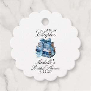 Étiquettes Cadeau Floral Bleu Une nouvelle Fête des mariées de chapi