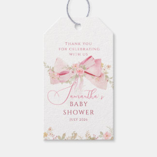 Étiquettes-cadeau Floral Bow Elegant Flower Girl baby shower 