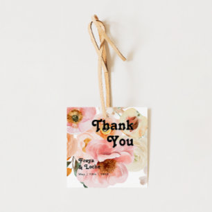 Étiquettes Cadeau Floral coloré gras   MERCI