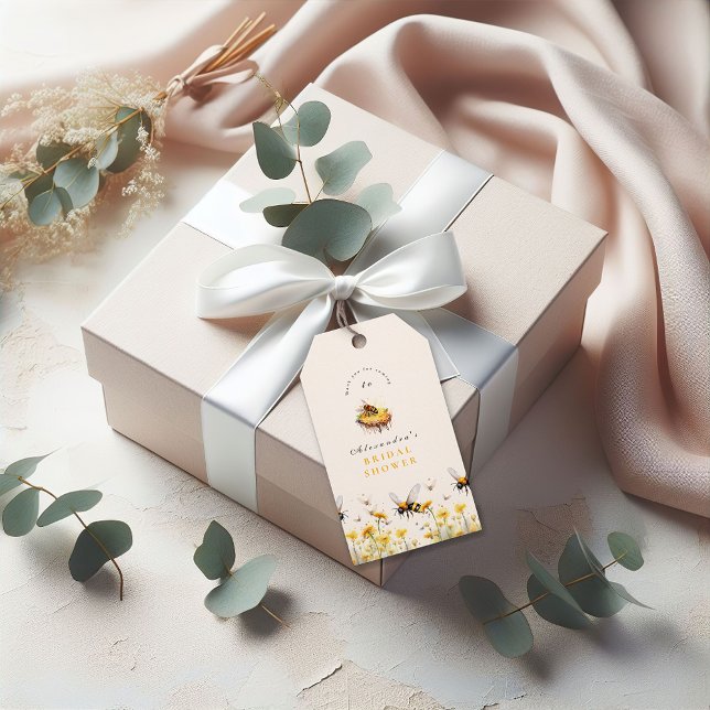 Étiquettes-cadeau Floral Elle A Trouvé Sa Mariée De Miel (Créateur téléchargé)
