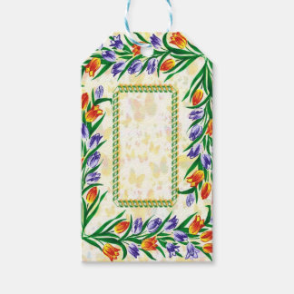 Étiquettes-cadeau floral frame