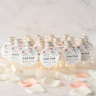 Étiquettes Cadeau Floral zamzam water nikah muslim wedding favor