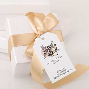 Étiquettes-cadeau Florals Doodle Petite Entreprise Prix Cadeau