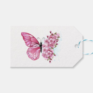 Étiquettes-cadeau Flower Butterfly