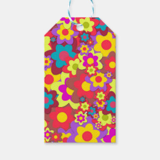 Étiquettes-cadeau Flower Power 60s hippy