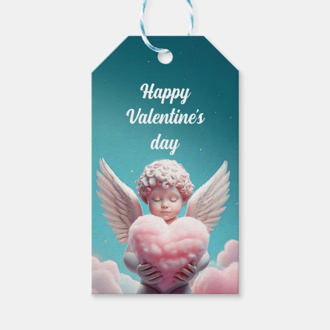 Étiquettes-cadeau Fluffy Heart Valentine's Day (Devant)