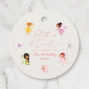 Étiquettes Cadeau Flutter et Twirl Enchanted Fairy Anniversaire fête