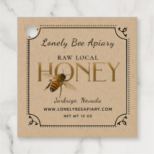 Étiquettes Cadeau Flying Bee Metallic Gold Honey Tag frontière fanta