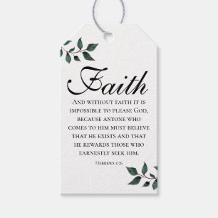 Étiquettes-cadeau Foi Écriture Hébreux 11:16 Verset de la Bible