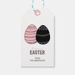 Étiquettes-cadeau Folk Happy Easter Eggs Cadeaux Tags