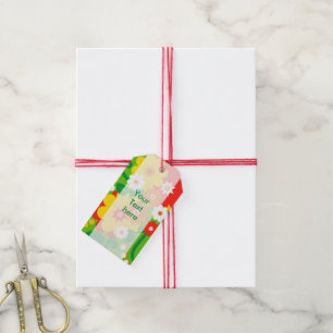 Étiquettes-cadeau Fond d'écran Funky Flower Power + votre texte