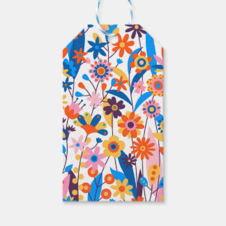 Étiquettes-cadeau Fond floral multicolore exotique-32939