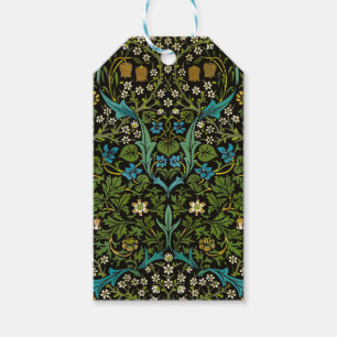 Étiquettes-cadeau Fond Morris Noir Motif Vintage Blackthorn